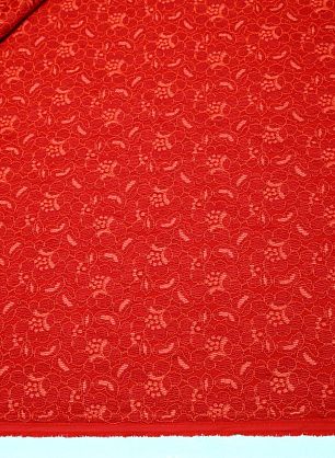 Кружево на подкладке (о) красное Ermanno Scervino - в интернет-магазине тканей Тессутидея арт. 03-4299