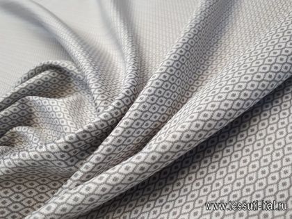 Джерси (н) серый орнамент на айвори - итальянские ткани Тессутидея арт. 12-0851