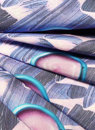 Плательная стрейч (н) розово-сиренево-фиолетовый орнамент - в интернет-магазине тканей Тессутидея арт. 01-3514