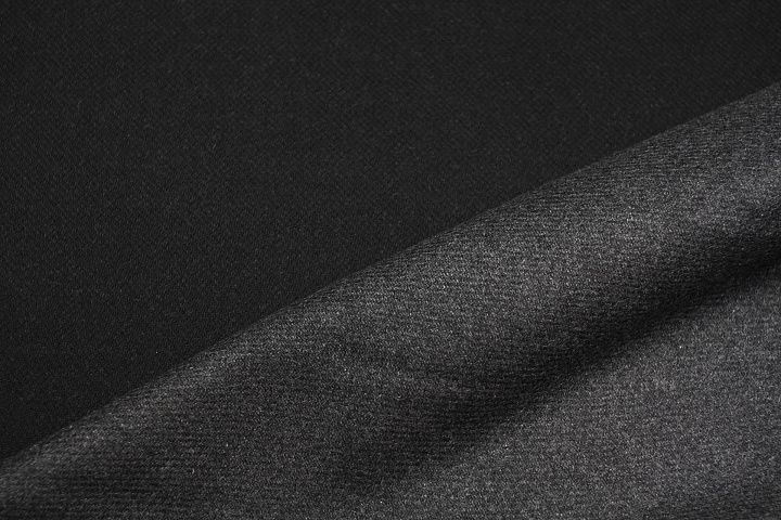 Костюмная шерсть дабл (о) серая/черная - итальянские ткани Тессутидея арт. 05-5017
