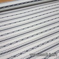 Жаккард (н) черно-белый геометрический орнамент  - итальянские ткани Тессутидея арт. 03-4106