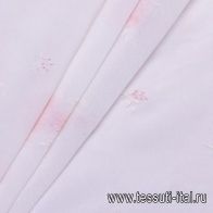 Плательная (н) бело-розовая вышивка на белом - итальянские ткани Тессутидея арт. 03-6005