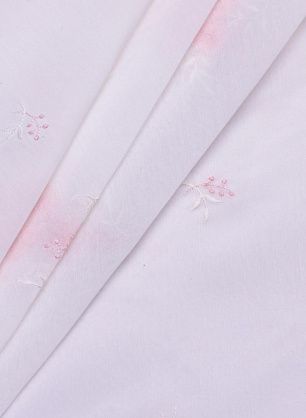 Плательная (н) бело-розовая вышивка на белом - в интернет-магазине тканей Тессутидея арт. 03-6005