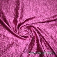 Плательная фактурная (н) розово-черный цветочный орнамент - итальянские ткани Тессутидея арт. 03-2879