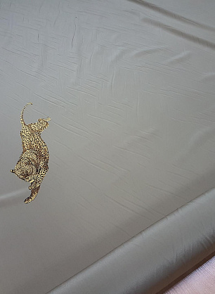 Крепдешин купон (1,8м) (н) леопард на светло-коричневом - в интернет-магазине тканей Тессутидея арт. 02-6433