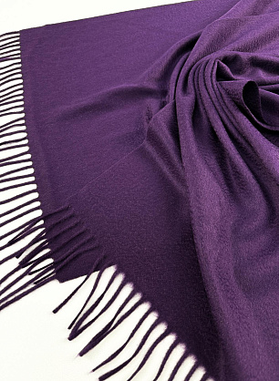 Кашемир купон-палантин 190*45см (о) темно-сиреневый - итальянские ткани Тессутидея.