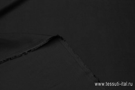Палательная кади шелк с хлопком (о) черная - итальянские ткани Тессутидея арт. 10-3631