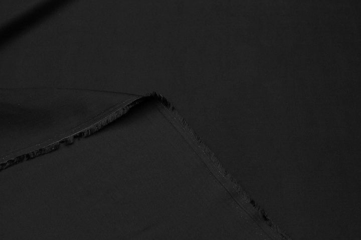 Палательная кади шелк с хлопком (о) черная - итальянские ткани Тессутидея арт. 10-3631