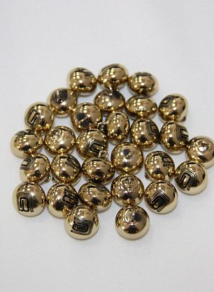 Пуговица круглая на ножке металл золото d-12mm Roberto Cavalli - в интернет-магазине тканей Тессутидея арт. F-2493