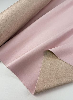Костюмная дабл кашемир+шелк двухслойная (о) розовая/бежевая - в интернет-магазине тканей Тессутидея арт. 05-5193