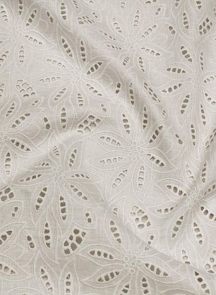 Лен с вышивкой (о) белый - в интернет-магазине тканей Тессутидея арт. 16-1082
