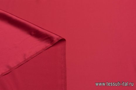 Шелк атлас стрейч (о) красно-розовый - итальянские ткани Тессутидея арт. 10-2944
