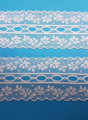 Кружевная тесьма (о) белая ш-3,5см - в интернет-магазине тканей Тессутидея арт. 03-4417