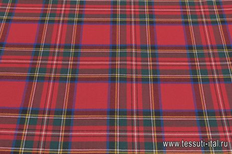 Костюмная шотландка (н) красно-сине-зеленая клетка - итальянские ткани Тессутидея арт. 05-4339