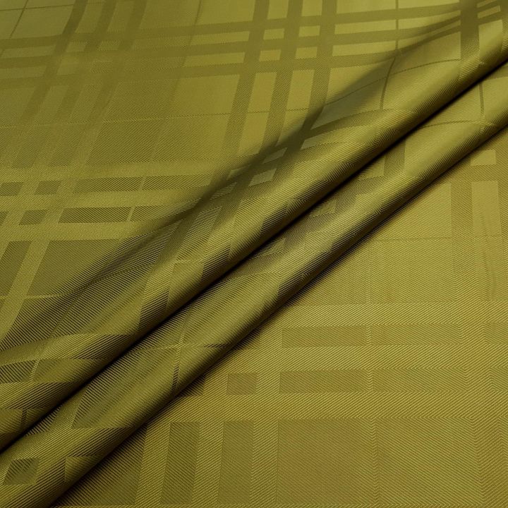 Подкладочная жаккардовая  (о) светло-зеленая стилизованная клетка - итальянские ткани Тессутидея арт. 08-0882
