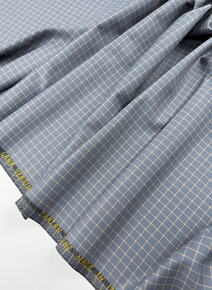 Костюмная шерсть (н) серо-бежевая клетка - в интернет-магазине тканей Тессутидея арт. 05-5366