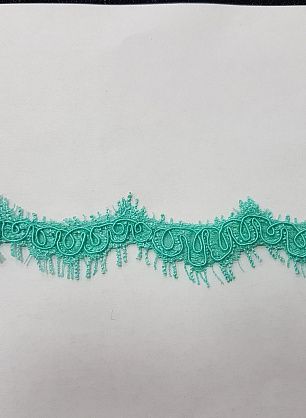 Кружево (о) светло-бирюзовое ш-2см - в интернет-магазине тканей Тессутидея арт. 03-5184