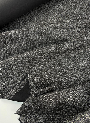 Костюмная шерсть твид продублированная (н) черно-белая - в интернет-магазине тканей Тессутидея арт. 05-5343