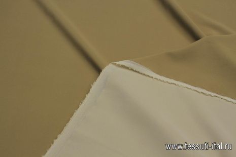 Крепдешин продублированный (о) светло-коричневый - итальянские ткани Тессутидея арт. 10-3344