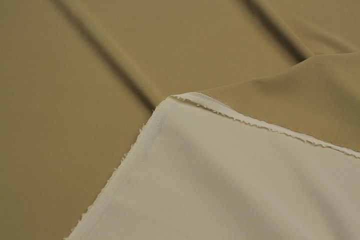 Крепдешин продублированный (о) светло-коричневый - итальянские ткани Тессутидея арт. 10-3344