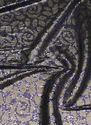Плательная сетка расшитая пайетками (н) серо-синяя - в интернет-магазине тканей Тессутидея арт. 03-7000