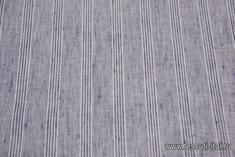 Лен (н) бело-фиолетовая полоска - итальянские ткани Тессутидея арт. 16-0630