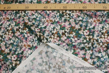 Шелк жаккард (н) цветочно-акварельный рисунок - итальянские ткани Тессутидея арт. 10-3725