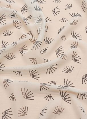 Шифон вискоза (н) черный рисунок на молочном - в интернет-магазине тканей Тессутидея арт. 04-1486