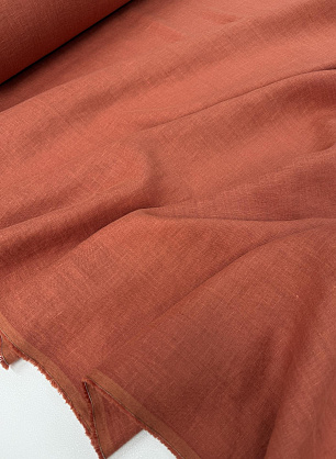 Лен костюмный с эффектом мятости (о) терракотово-оранжевый - в интернет-магазине тканей Тессутидея арт. 16-1172