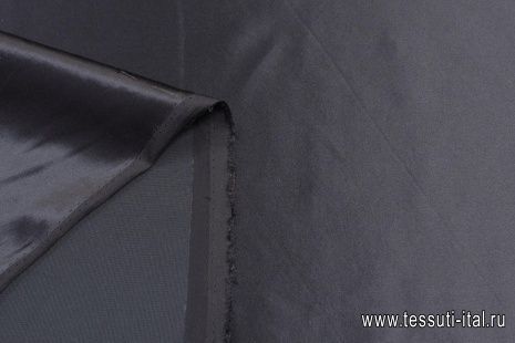 Шелк атлас продублированный (о) черный - итальянские ткани Тессутидея арт. 10-2328