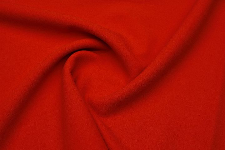 Костюмная креп двухслойная (о) алая - итальянские ткани Тессутидея арт. 05-4760