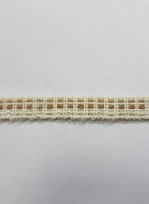 Тесьма шанель с пайетками бежево-молочная ш-1см - в интернет-магазине тканей Тессутидея арт. F-5186