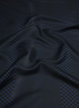 Костюмная (о) сине-черная клетка и полоска ш-170см Versace - в интернет-магазине тканей Тессутидея арт. 05-2072