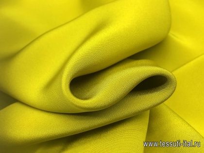 Плательная кади (о) желто-зеленая - итальянские ткани Тессутидея арт. 02-8018