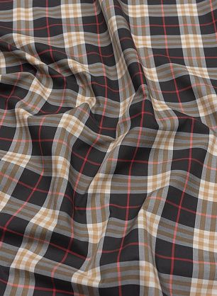 Сорочечная (н) черно-серо-бежево-красная клетка - в интернет-магазине тканей Тессутидея арт. 01-7034