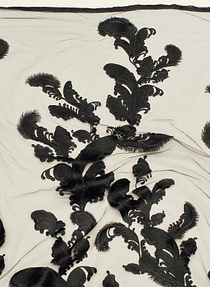 Плательная сетка с вышивкой (о) черная - в интернет-магазине тканей Тессутидея арт. 03-7435