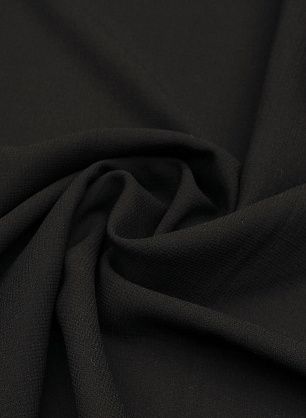 Костюмная креп двухслойная (о) черная - в интернет-магазине тканей Тессутидея арт. 05-4569
