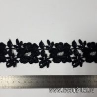 Кружево макраме (о) черное ш-4,5см  - итальянские ткани Тессутидея арт. 01-3565