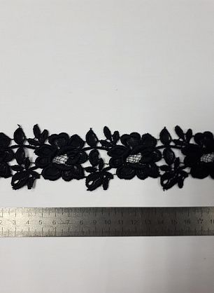 Кружево макраме (о) черное ш-4,5см  - в интернет-магазине тканей Тессутидея арт. 01-3565