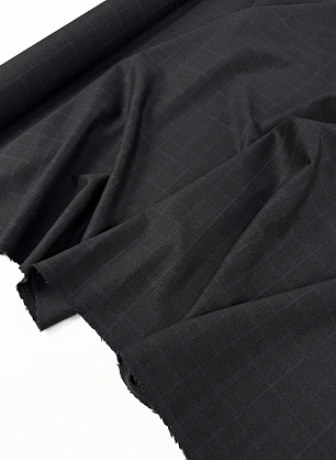 Костюмная шерсть (н) темно-серо-голубая клетка - в интернет-магазине тканей Тессутидея арт. 05-5231