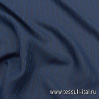 Лен (н) сине-голубая полоска - итальянские ткани Тессутидея арт. 16-0818