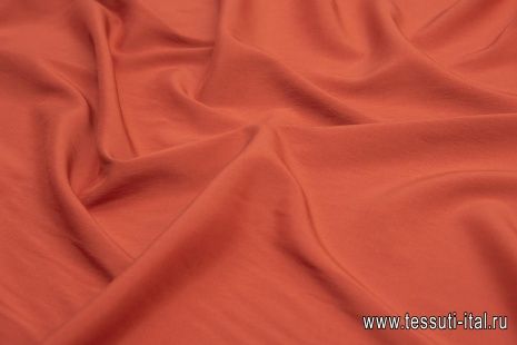Крепдешин стрейч (о) темно-оранжевый - итальянские ткани Тессутидея арт. 10-1591