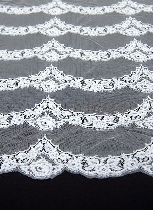 Кружевное полотно расшитое стеклярусом (о) белое в стиле Ruffo Coli - в интернет-магазине тканей Тессутидея арт. 03-6443