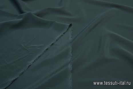 Крепдешин стрейч (о) темно-зеленый - итальянские ткани Тессутидея арт. 10-1131