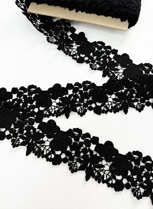 Кружево макраме ш-7см черное - в интернет-магазине тканей Тессутидея арт. 01-8069