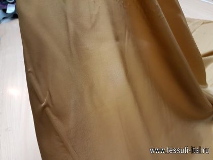 Подкладочная стрейч (о) темная охра - итальянские ткани Тессутидея арт. 08-0741
