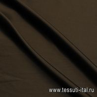 Шелк атлас стрейч (о) темно-коричневый - итальянские ткани Тессутидея арт. 10-4577