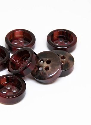 Пуговица пластик 4 прокола d-22мм бордово-коричневая - итальянские ткани Тессутидея F-4680