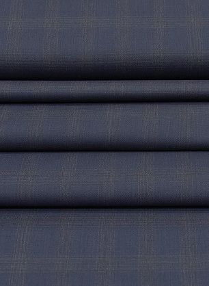 Костюмная (н) сине-бежевая клетка - в интернет-магазине тканей Тессутидея арт. 05-4345