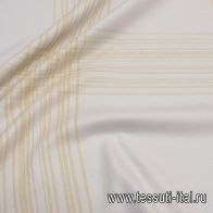 Пальтовая двухслойная (н) желтая стилизованная клетка на светло-бежевом Loro Piana - итальянские ткани Тессутидея арт. 09-1893